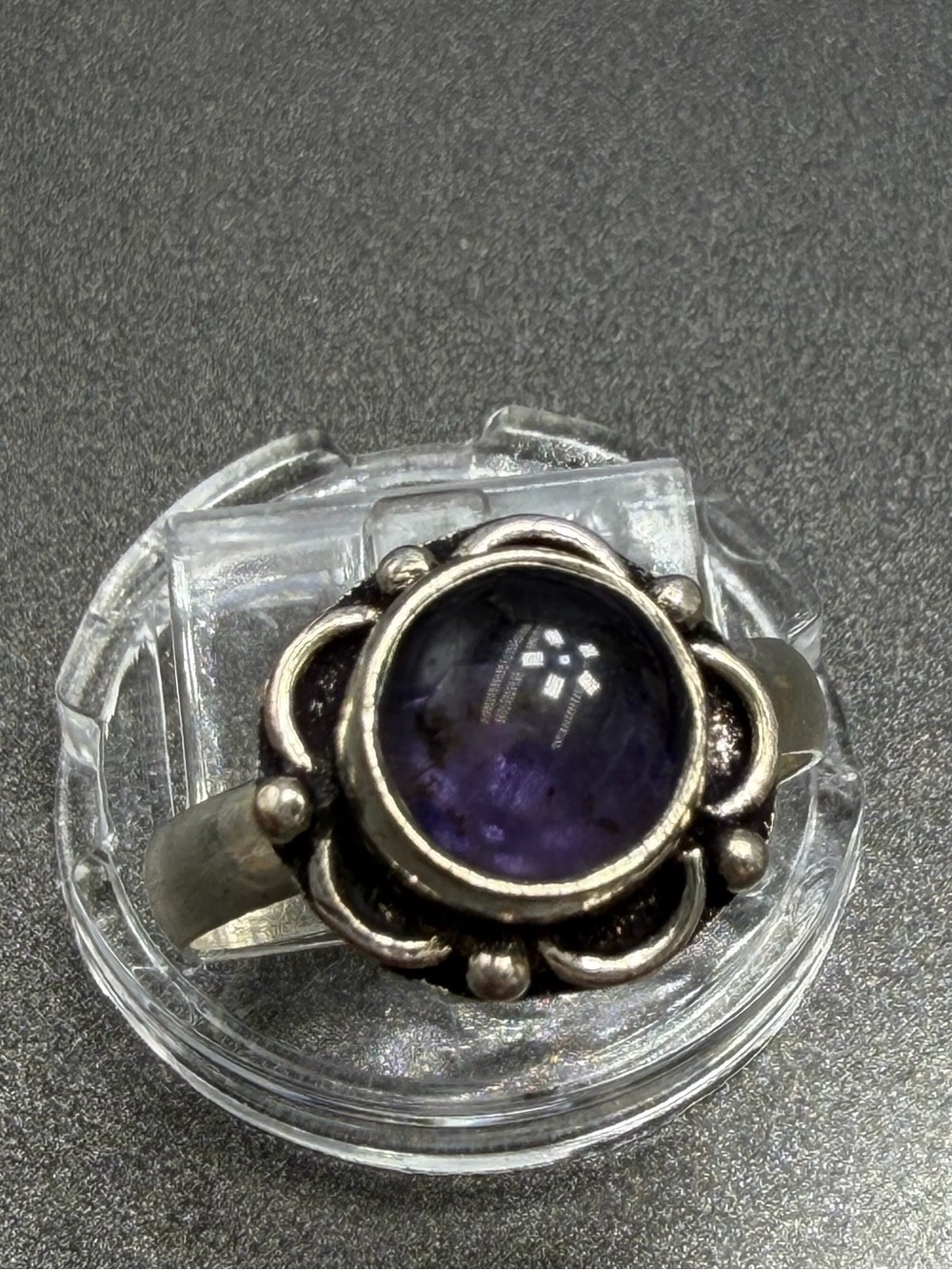 ⬇️⬇️ Sterling silver 925  Purple Stone Ring size 8 #15STR